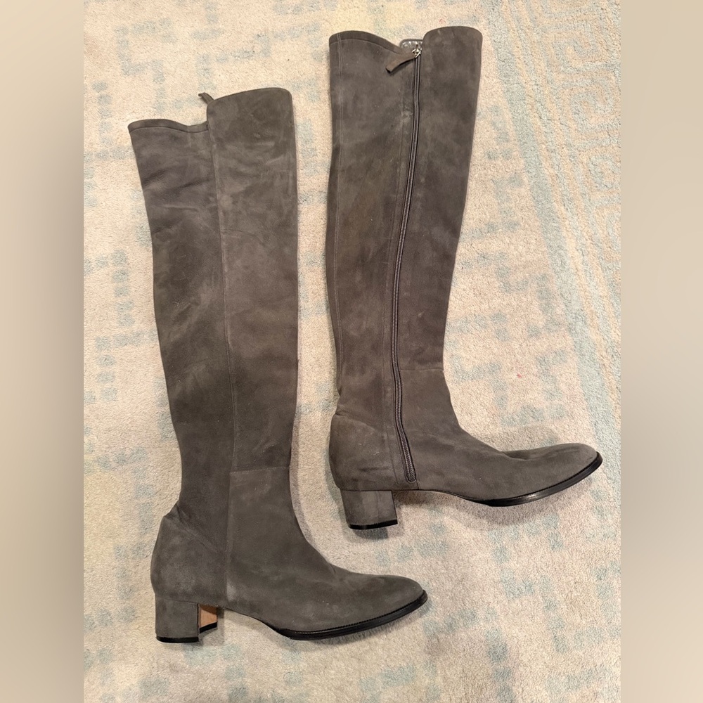 Manolo Blahnik Charcoal Over the Knee Boots